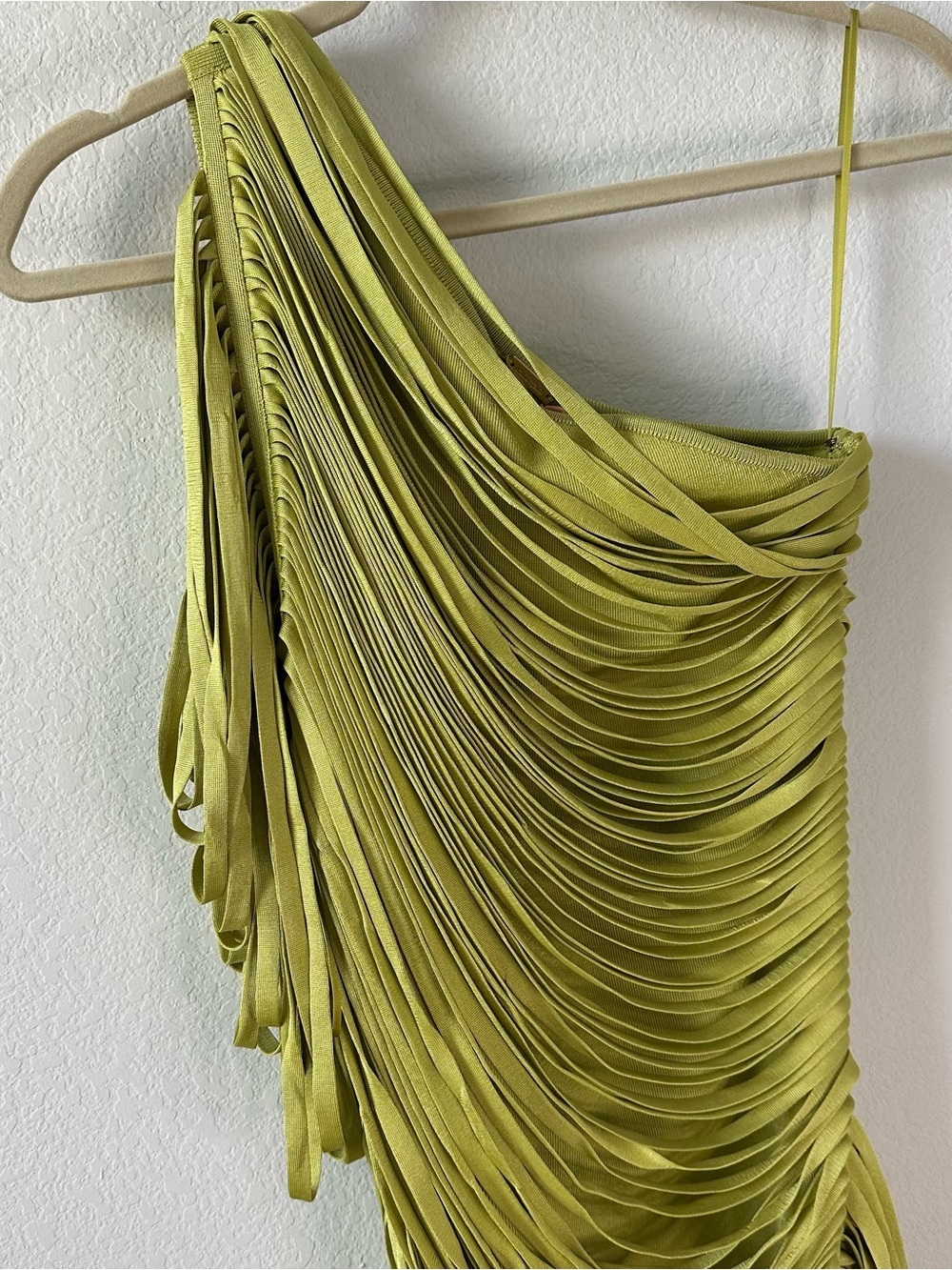 CULT GAIA Sona One-Shoulder Draped Fringe Dress SZ M NWT - Picture 3 of 8